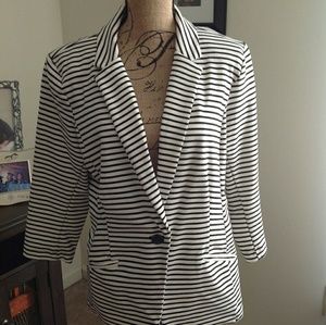 Black & White Striped Blazer